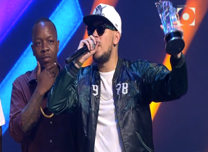 AKA accepts his Most Gifted Hip Hop award.