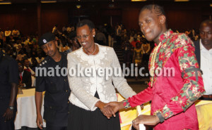 Chameleone and the First Lady at the concert.