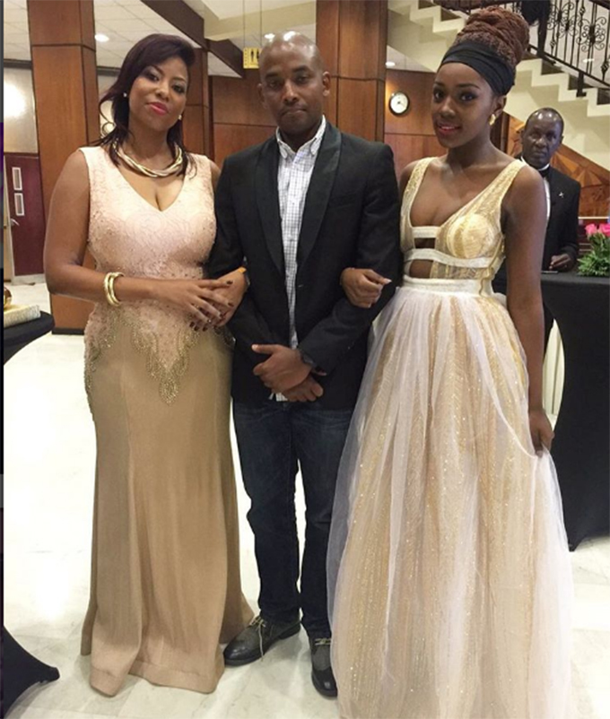 Sanyu FM's Crystal, her husband Kavulu and one Crystal's tight. 