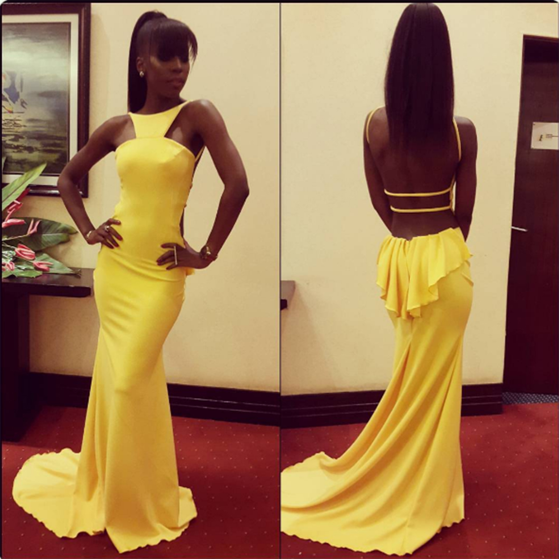 Malaika Nyanzi in one of her yellow outfits. 