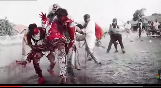 One of the bloody scenes from the video.