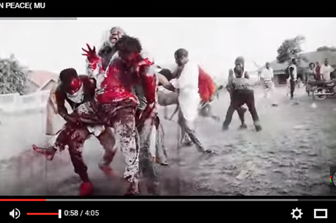 One of the bloody scenes from the video.