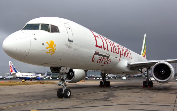 An Ethiopian Airlines cargo plane.
