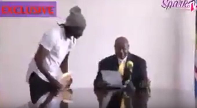 Bebe directing President Museveni on what to say.