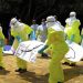 Congolese officials and the World Health Organization officials wear protective suits as they participate in a training against the Ebola virus near the town of Beni in North Kivu province of the Democratic Republic of Congo, August 11, 2018. REUTERS/Samuel Mambo