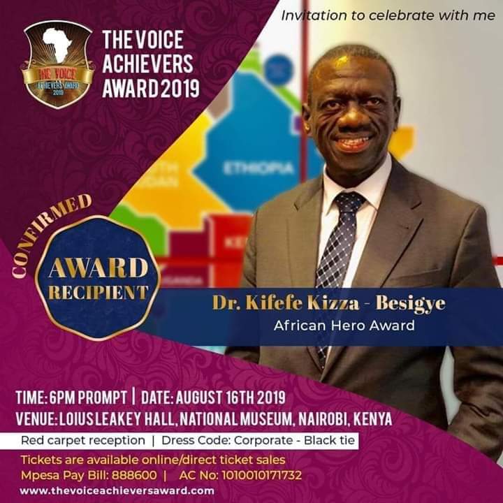 Besigye honoured with African Hero Award, congratulates wife upon new ...