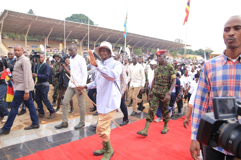 President Museveni during the Anti-corruption walk at Kololo Independence grounds