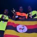 Uganda's Solomon Muleyi with teammates Ahmed Kassa and Andrew Asiimwe Elochu after their triumph.