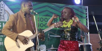 Kenneth Mugabi and Sandra Suubi on stage. PHOTOS BY EDWARD KALEMA/Matooke Republic.