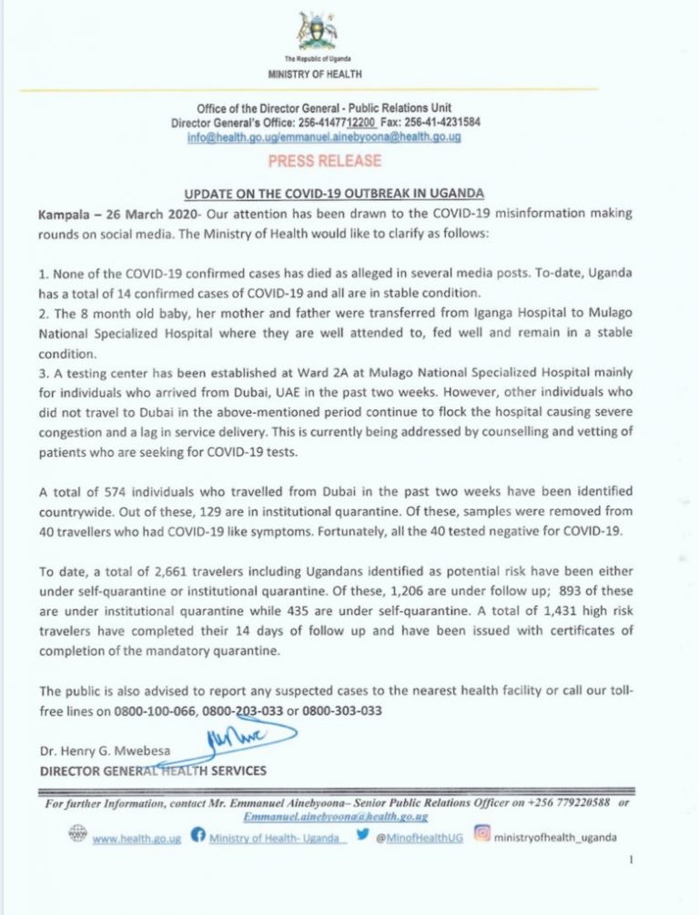 Health Ministry confirms to have identified all the 574 individuals