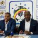 FUFA CEO Edgar Watson (L) during a press conference today.
