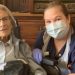 Connie Titchen, 106, with a nurse. COURTESY PHOTO.