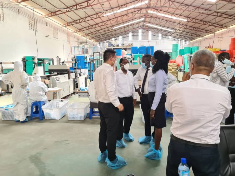 Investment Minister Evelyn Anite inspecting the factory. COURTESY PHOTOS/Evelyn Anite.