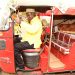 President Museveni rode in a tuku tuku in 2017.