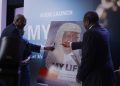 Former Chief Justice Bart Katureebe together with the Chief Guest Amos Wako, Former Attorney General of Kenya unveil his book titled “My Life” during the official book launch at Kampala Serena Hotel yesterday.