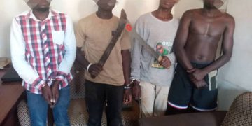 Some of the arrested suspects.