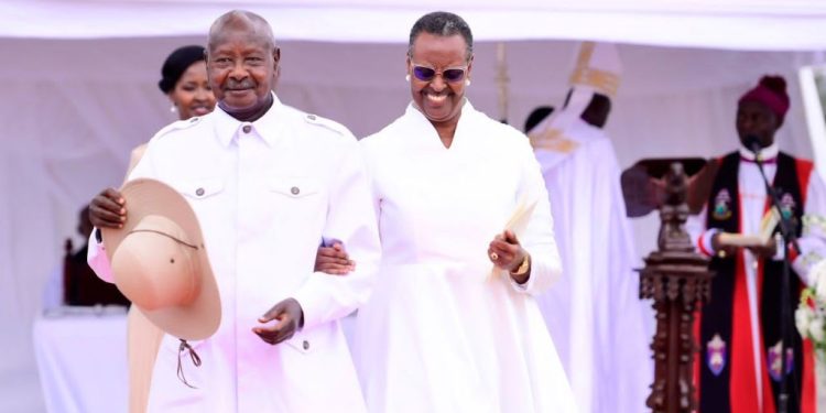 President Yoweri Museveni and Janet Museveni during the celebration of their 50 years of marriage.