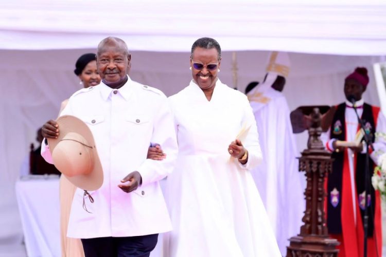 President Yoweri Museveni and Janet Museveni during the celebration of their 50 years of marriage.
