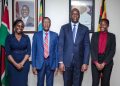L- R Head of Marketing and Corporate Affairs Annette Nakiyaga, High Commissioner of Kenya to Uganda H.E General George A. Owinow, Acting Managing Director I&M Bank Sam Ntulume, Communications and Outreach Officer I&M Bank Racheal Kulanyi.