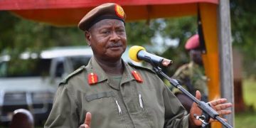 President Yoweri Museveni, also the Commander in Chief of the armed forces.