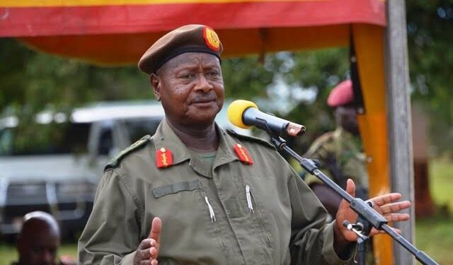 President Yoweri Museveni, also the Commander in Chief of the armed forces.