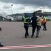 Bobi Wine dragged by security operatives at Entebbe International Airport.