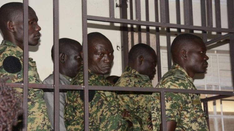 Suspected soldiers in army court. Photo credit The Observer.