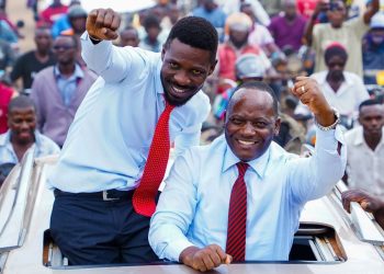 L-R: Bobi Wine and Mathias Mpuuga