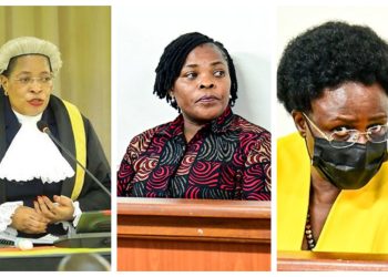 L-R: Speaker of the Parliament of Uganda, Anita Among, Agnes Nandutu, and Mary Goretti Kitutu.