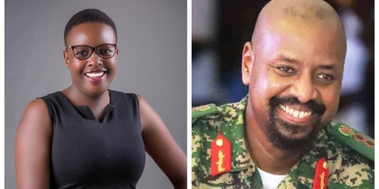 L-R: Kampala Deputy Lord Mayor Doreen Nyanjura and First Son Gen Muhoozi Kainerugaba.