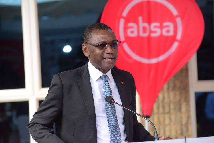 Musa Jallow, Retail and Business Banking Director, Absa Bank Uganda speaks during the launch.